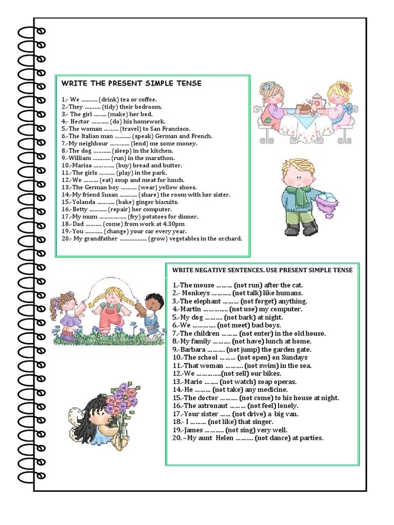 Present Simple Tense Exercises | PDF | Language Arts & Discipline ...