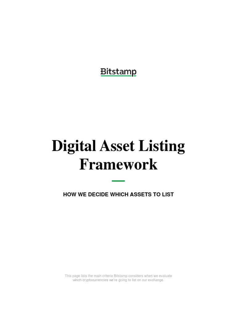 Digital Asset Framework Listing PDF Market (Economics) Money