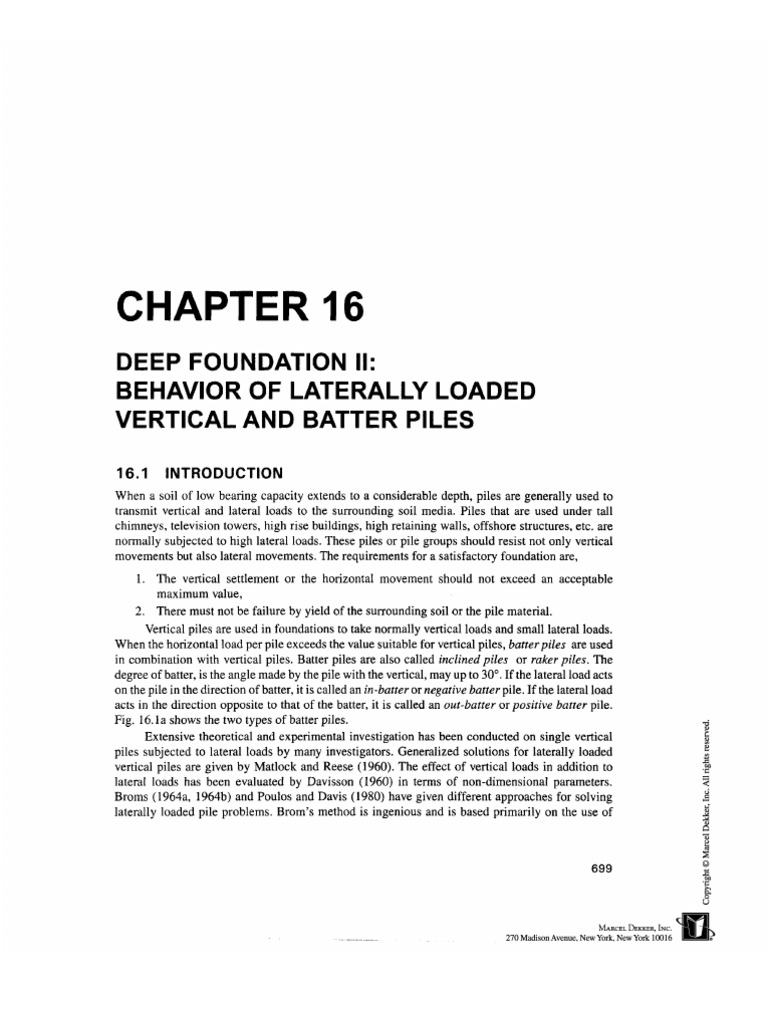 Behaviour of Laterally Loaded Piles | PDF | Deep Foundation ...