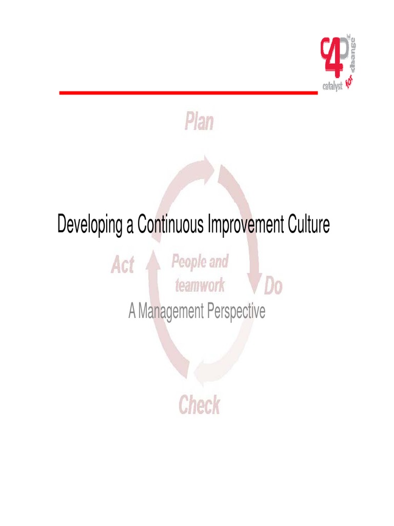 Cultivating Continuous Improvement Culture | PDF | Employment | Inventory