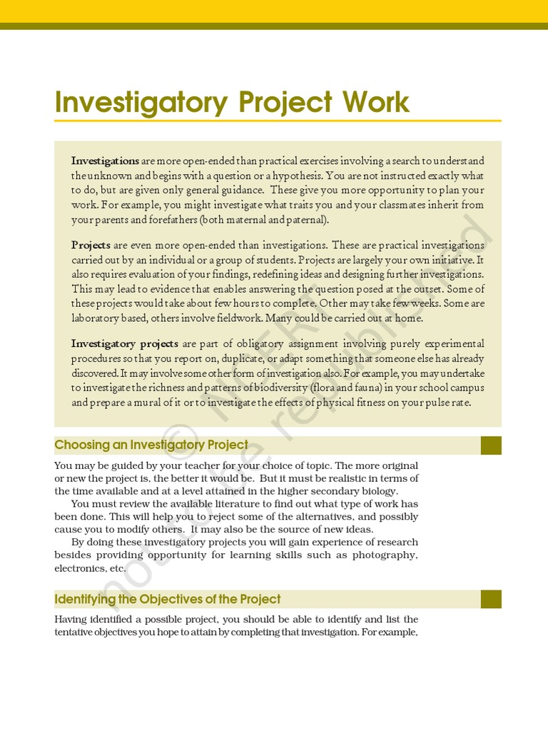 Guide to Conducting Investigatory Projects | PDF | Scientific Method ...