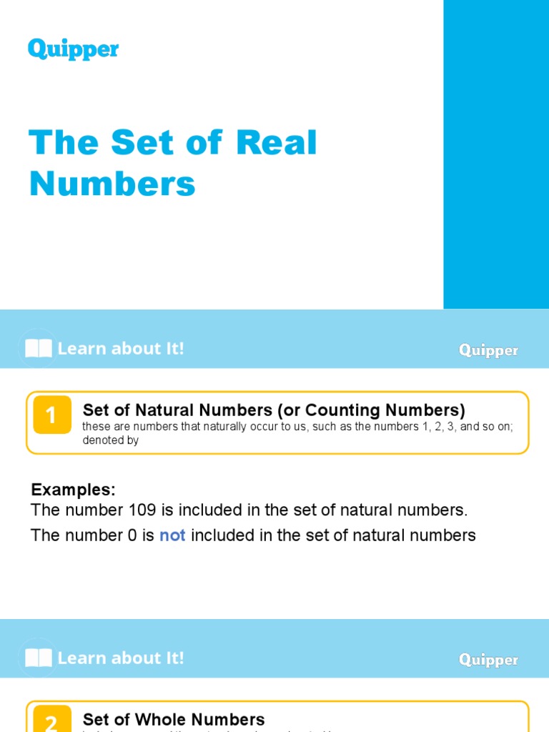 The Set of Real Numbers | PDF | Numbers | Rational Number