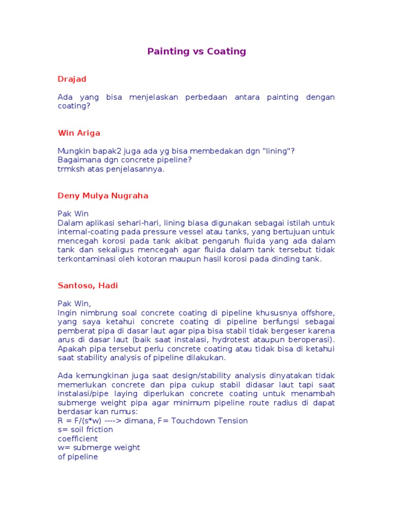 Painting Vs Coating PDF