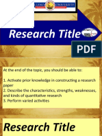 PR Quantitative Research Title