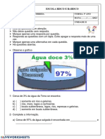 Teste de Ciências sobre Água e sua Importância