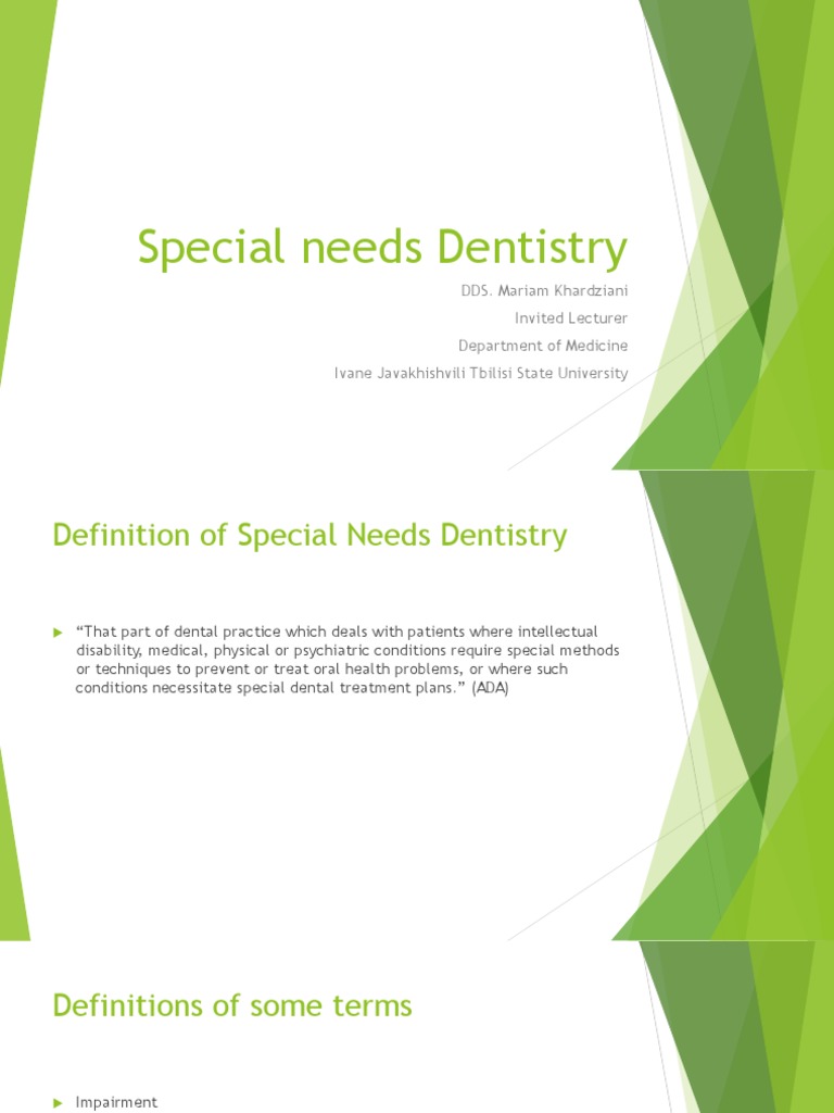 Special Needs Dentistry PDF Dentistry Disability