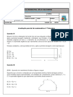 Avaliaçao Parcial de Matematica 8 Ano