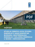 Sazetak Studija o Obnovljivim Izvorima Energije U BiH