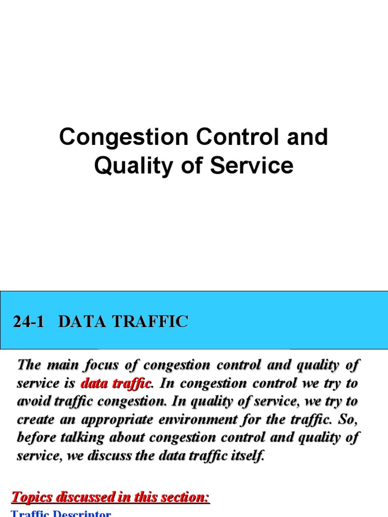 Congestion Control And Quality Of Service Pdf Network Congestion