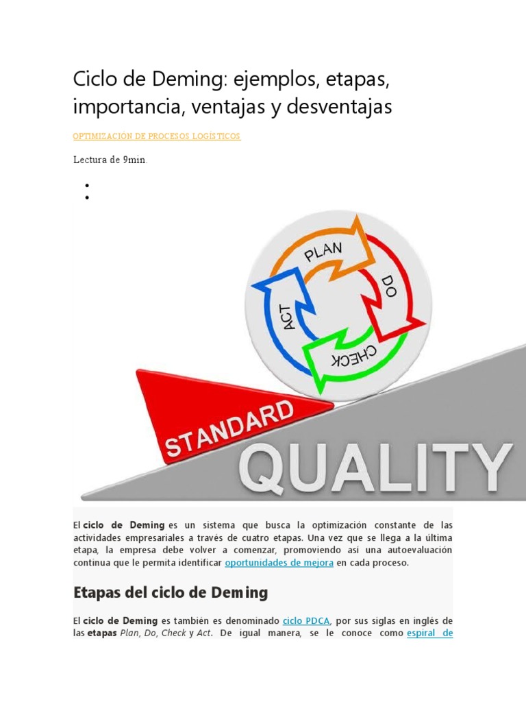 Ciclo de Deming | PDF | Business | Economias