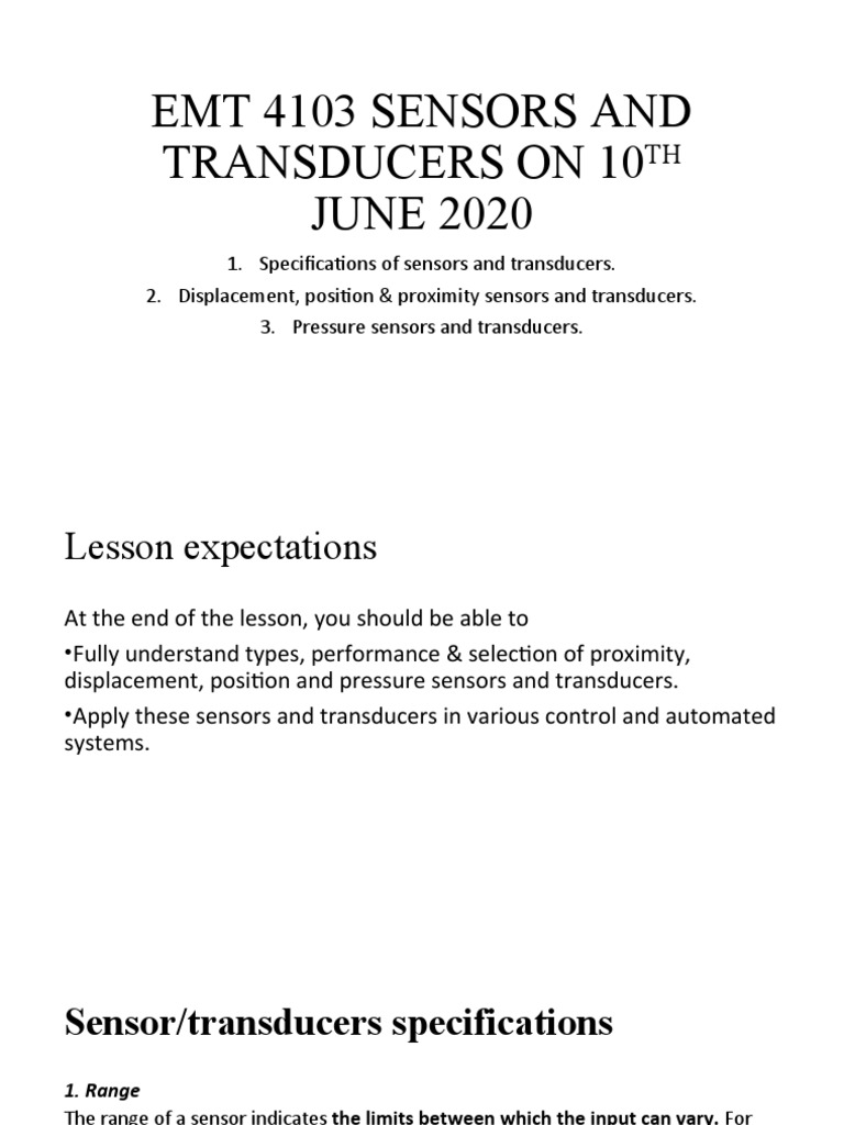 Understanding Sensors and Transducers An InDepth Look at Displacement