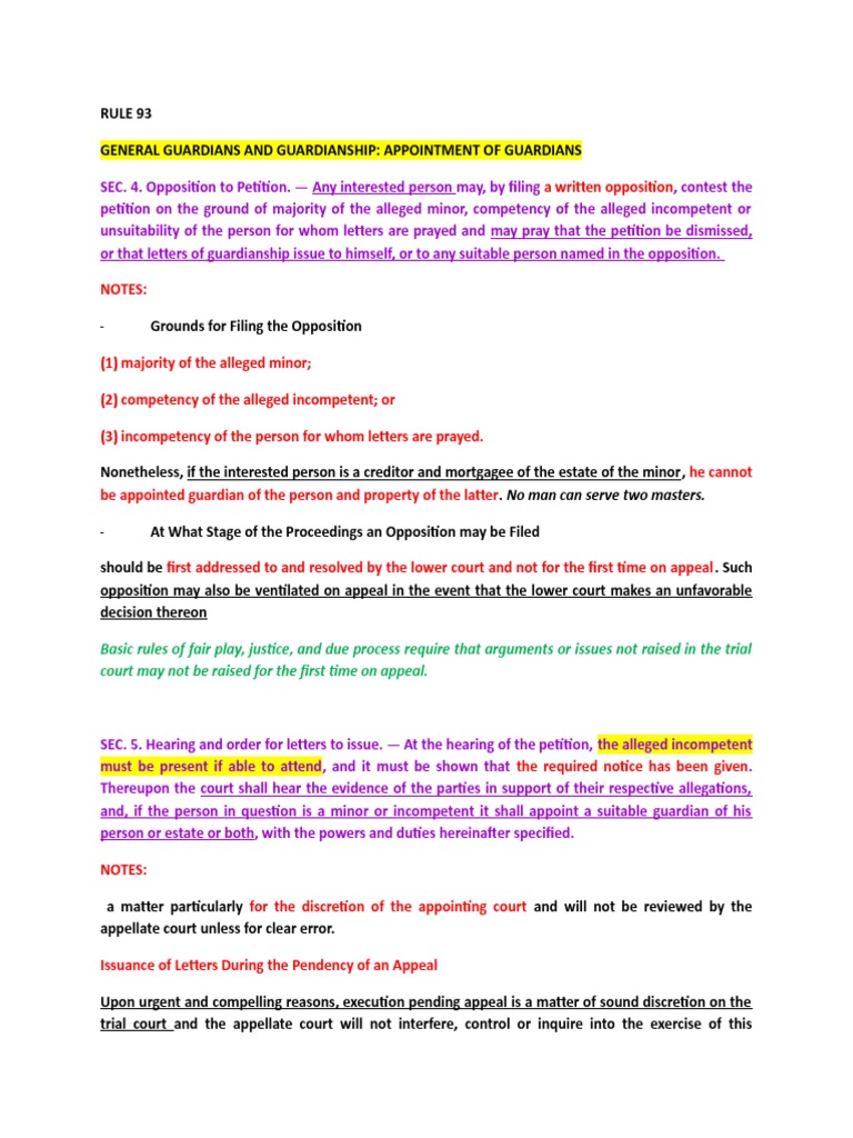 Guardianship Rule 93-97 | PDF | Legal Guardian | Government