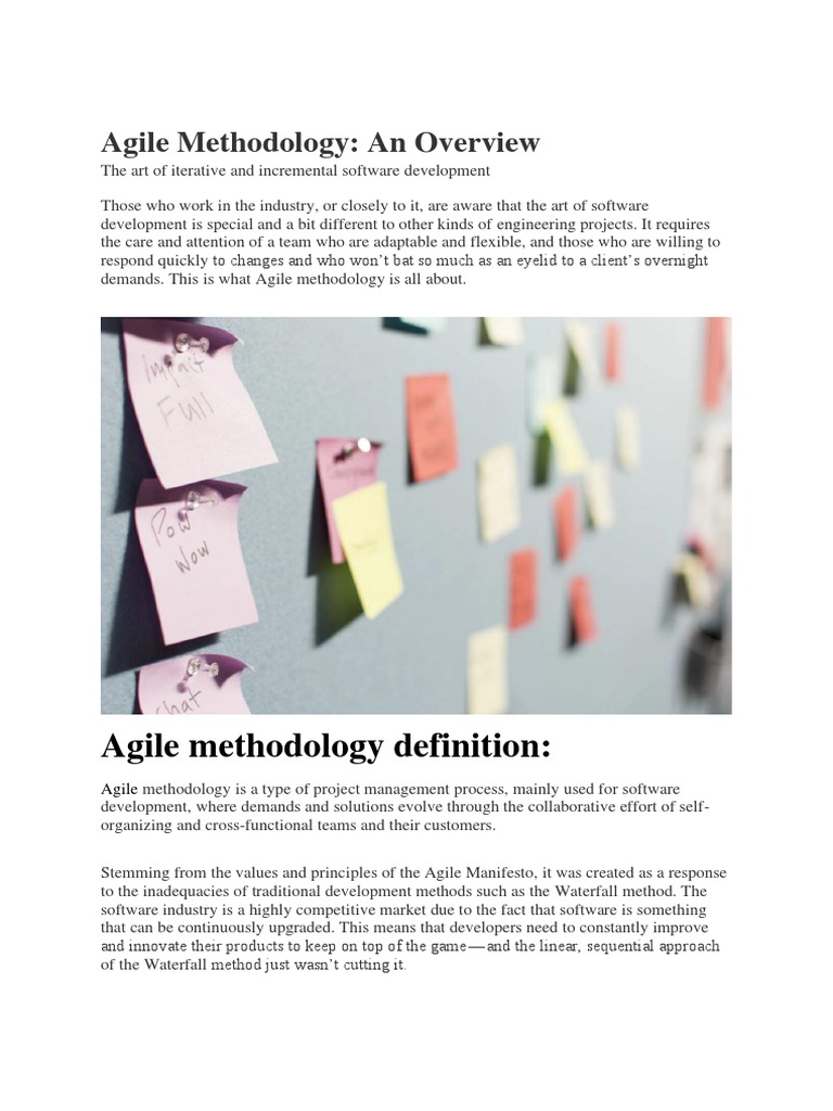 Agile Methodology Overview | PDF | Scrum (Software Development) | Agile ...