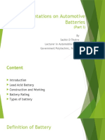 Automotive Battery Presentations (Part I): Lead Acid Construction and Types