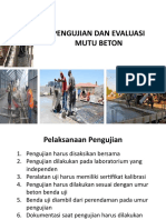 Pengujian Dan Evaluasi Mutu Beton