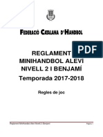 Reglament Minihandbol Benjamí I Aleví Nivell 2. Federació Catalana Dhandbol 2017-2018