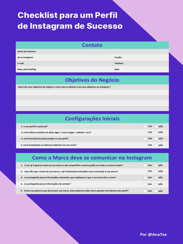 Checklist para Perfil de Instagram | PDF | Hashtag