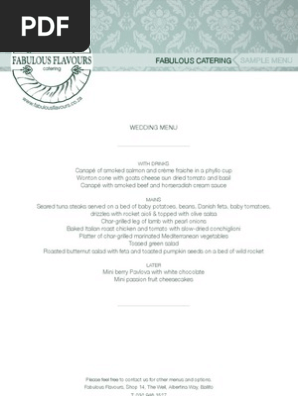 Wedding Menu