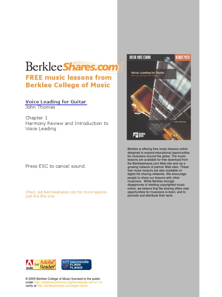 売れ筋がひ贈り物！ Guitar For Leading Voice Berklee | Harmony | (Music) Chord | PDF アート・デザイン・音楽