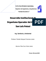 Desarrollo institucional del organismo operador del agua en San Luis Potosí