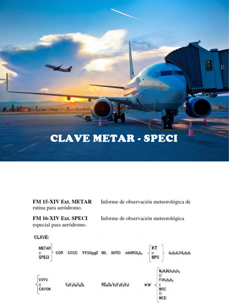 Clave y Formato de Informes METAR/SPECI | PDF | Tormentas | Precipitación