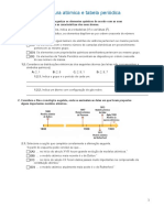 Teste Fisico Quimica 9 Ano Estrutura Atomica e Tabela Periodica