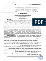 La Réforme de La Gestion Des Dépenses Publiques Au Niveau Des Collectivités Locales en Algérie