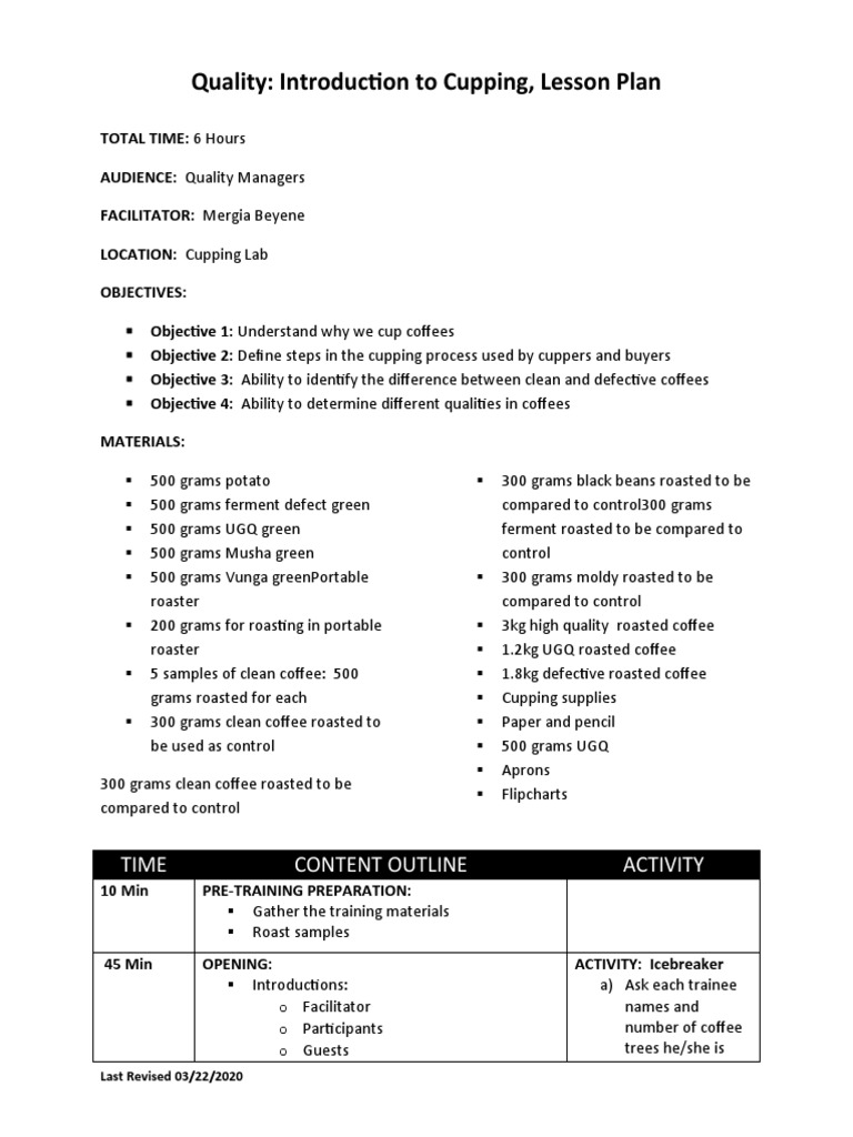 Coffee Cupping for Quality Managers | PDF | Coffee | Drink