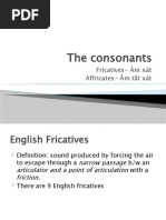 The Consonants - Fricatives - Affricates