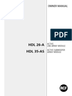 OWNER'S MANUAL FOR HDL LINE ARRAY AND SUBWOOFER MODULES