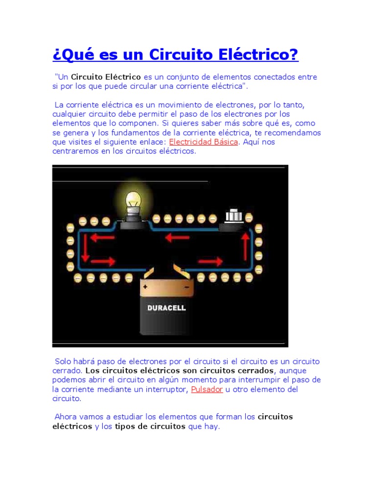 Qué Es Un Circuito Eléctrico | PDF | Corriente eléctrica | Electricidad
