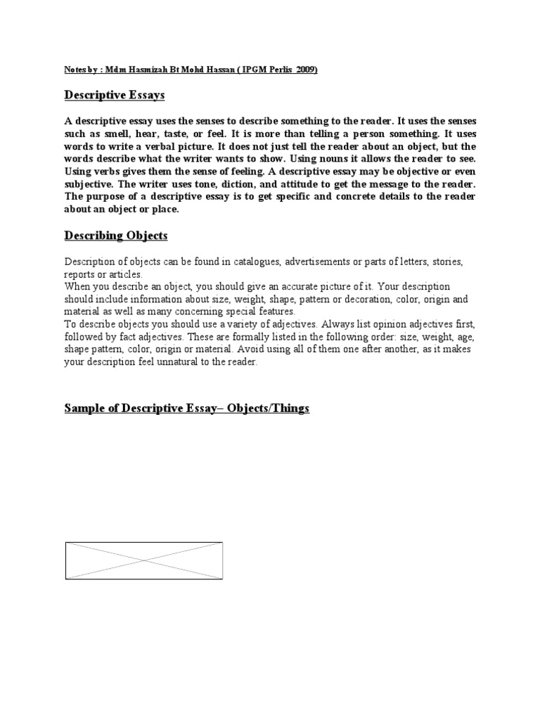 Describing Objects  PDF