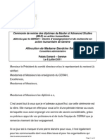 Centre D'enseignement Et de Recherche en Action Humanitaire de Genève - Remise Diplômes