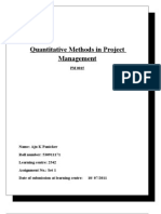 PM0015-Quantitative Methods in Project Management
