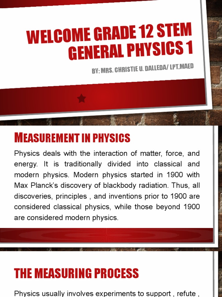 Lesson+1+Measurement+in+Physics | PDF | Physics | Measurement