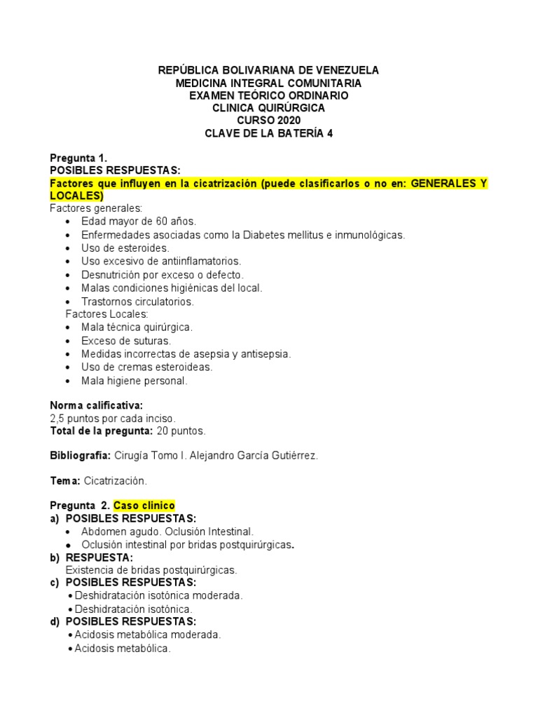 Clave Clínica Quirúrgica 4 PDF Cirugía Diabetes