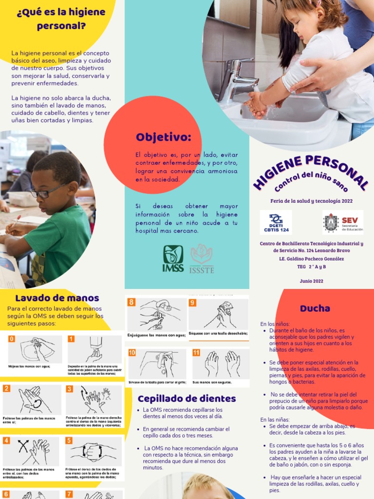 Tríptico Higiene 1 | PDF | Lavado de manos | Higiene