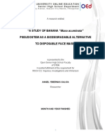 "A STUDY OF BANANA "Musa Acuminata" Pseudostem As A Biodegradable Alternative To Disposable Face Mask"