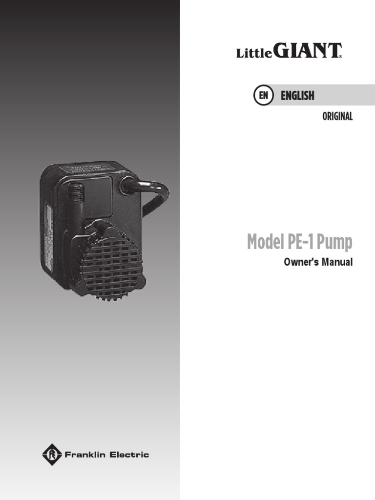 PE1 Series Manual PDF Pump Electrical Connector