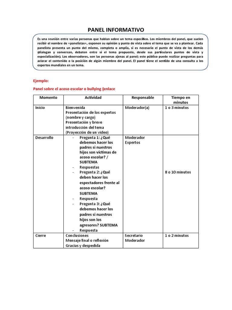 Estructura de un Panel Informativo | PDF | Crecimiento personal y ...