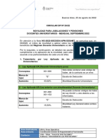 Circular DP #29-22 Movilidad para Jubilaciones y Pensiones Docentes Universitarios - Mensual Septiembre-2022