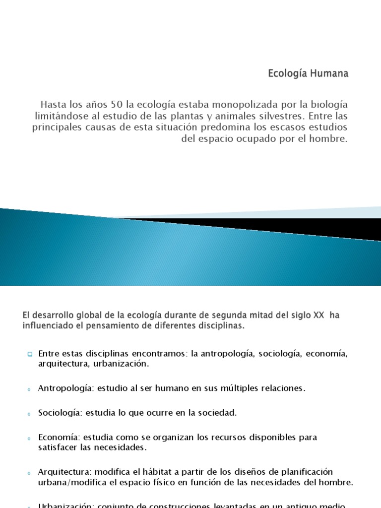 Ecología Humana | PDF | Entorno natural | Sustentabilidad