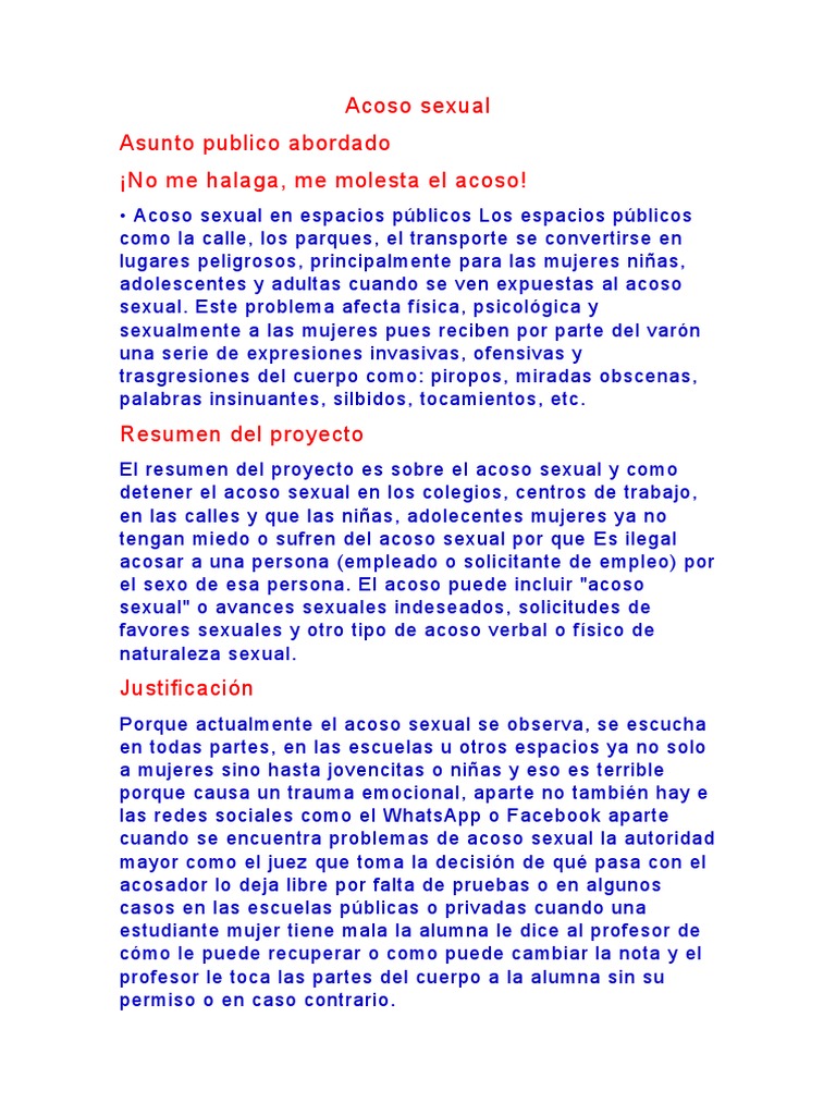 Prevención del Acoso Sexual Escolar | PDF | Acoso sexual