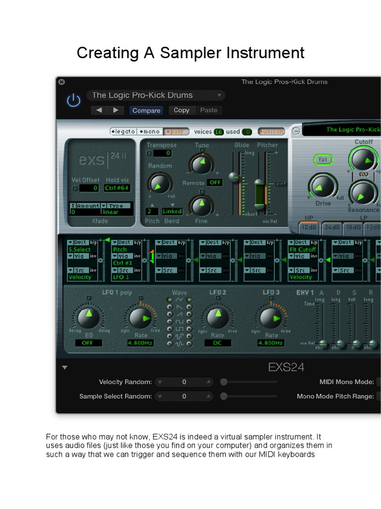 Creating A Sampler InstrumentEXS24 PDF Electronic Music Computing