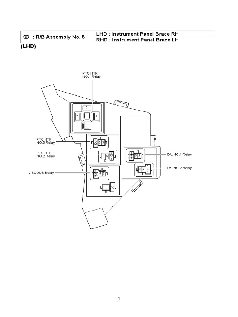 Location - Routing Instrument Panel Relay Location (RHD) R - B Assembly ...