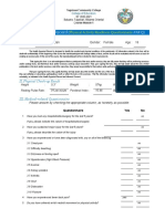 Health Appraisal Record PAR-Q Form