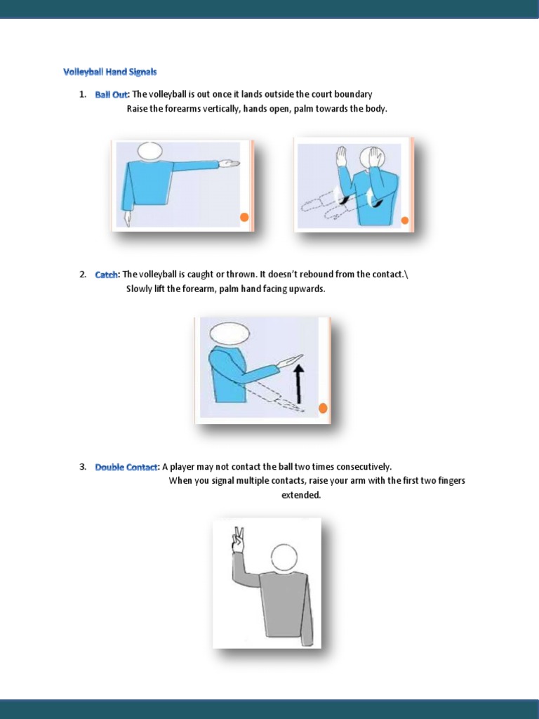 Volleyball Basic Hand Signals PDF