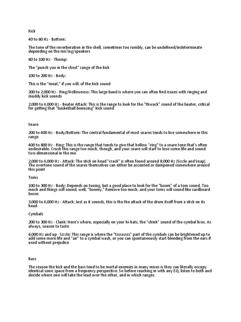Eq Cheat Sheet | Download Free PDF | Piano | Double Bass