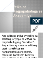 Etika at Pagpapahalaga Sa Akademiya