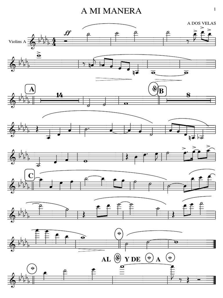 A Mi Manera Violins A Pdf